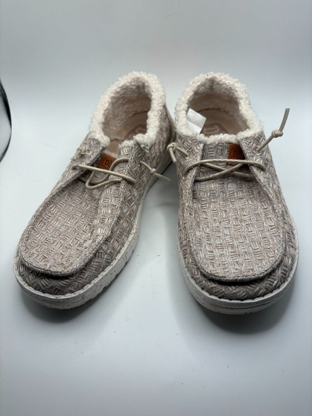Hey Dude Wendy Youth Warmth Shoes Y4 Natural Faux Fur Slip On Loafers